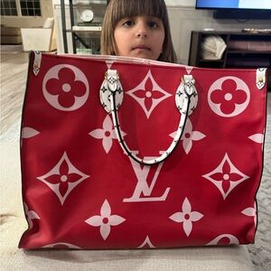 LV tote monogram giant on the go rouge